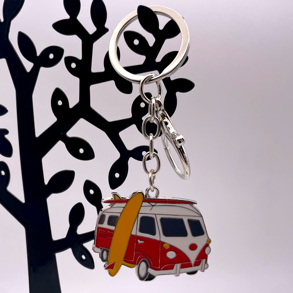 SURF’S UP | Red VW Bus | Bag Charm | Keychain (Brand New!) ✨ - Picture 6 of 11